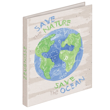 10 x VELOFLEX Zeugnisringbuch Nature - A4 4-Ringe Ø 15 mm. von VELOFLEX