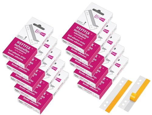 VELOFLEX 2002000 - HEFTFIX Heftstreifen, Abheftstreifen, 105 mm lang, 50er SB-Packung, selbstklebend, glasklar (10, Heftfix SK) von VELOFLEX