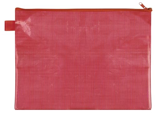 VELOFLEX 2704020 - Reißverschlusstasche DIN A4, rot, aus gewebeverstärktem EVA-Material, 1 Dokumententasche von VELOFLEX