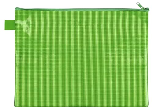 VELOFLEX 2704040 - Reißverschlusstasche DIN A4, grün, aus gewebeverstärktem EVA-Material, 1 Dokumententasche von VELOFLEX