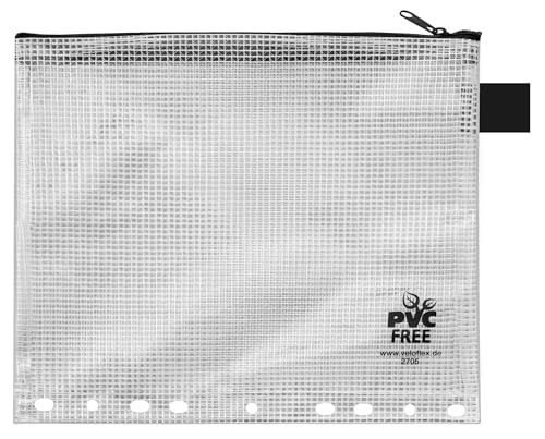 VELOFLEX 2705500 - Reißverschlusstasche DIN A5, transparent, aus gewebeverstärktem EVA-Material, 1 Dokumententasche zum Abheften VELOFLEX 2705500 - Reißverschlusstasche DIN A5, transparent, aus gewebeverstärktem EVA-Material, 1 Dokumententasche zum Abheften von VELOFLEX