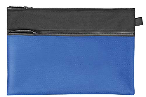 VELOFLEX 2724250 - Transporttasche Velobag Combi, DIN A4, aus robustem Textil, passend für Format 330 x 220 mm, mit Plastikreißverschluss, zusätzliche Tasche mit Reißverschluss, schwarz/blau, 1 Stück von VELOFLEX