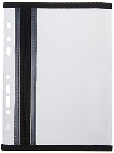 VELOFLEX 4350080 - Dokumentenhülle mit Reißverschluss, 1 Stück, DIN A5, abheftbar, schwarz, VELOBAG XXS, Reißverschlusstasche von VELOFLEX