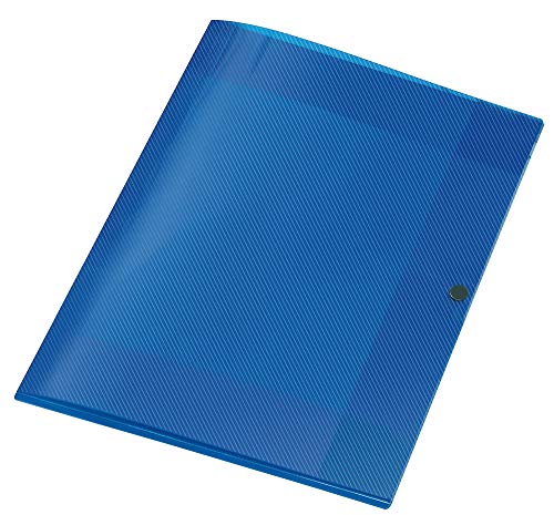 Veloflex 4439250 - Sammelmappe Crystal DIN A4, in Streifenoptik, mit Druckknopfverschluss, transparent blau, 1 Stück von VELOFLEX