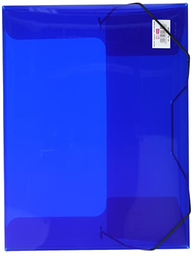 VELOFLEX 4443250 - Sammelbox Crystal, DIN A4, transparente PP-Folie, mit Gummizug, Dokumenten-Box, Heft-Box, blau von VELOFLEX