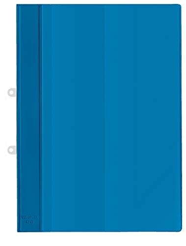 VELOFLEX 4740050 - Angebotshefter DIN A4, PVC, mit Deckel aus Klarsichttasche, mit Abheftvorrichtung, Blau, 20 Stück von VELOFLEX
