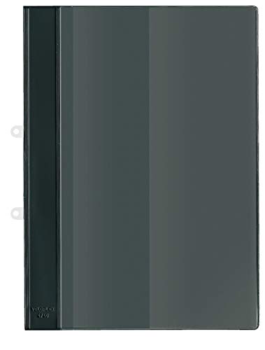 VELOFLEX 4740080 - Angebotshefter DIN A4, PVC, mit Deckel aus Klarsichttasche, mit Abheftvorrichtung, Schwarz, 20 Stück von VELOFLEX