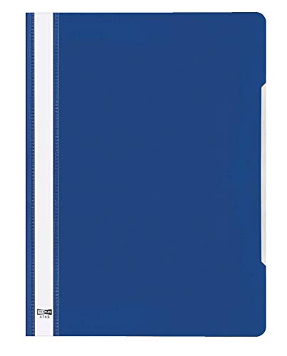 VELOFLEX 4742010 - Schnellhefter VELOFORM, 25 Stück, DIN A4, blau, PVC, glasklarer Vorderdeckel, mit Beschriftungsstreifen von VELOFLEX