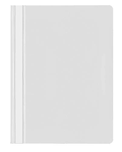 VELOFLEX 4748090 - Schnellhefter VELOFORM, 20 Stück, DIN A4, weiß, PP, transparenter Vorderdeckel, mit Beschriftungsstreifen von VELOFLEX