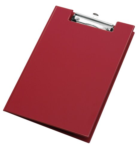 VELOFLEX 4804020 - Clipboard DIN A4, mit Deckel, PVC, aufklappbares Klemmbrett, Schreibplatte, weinrot von VELOFLEX