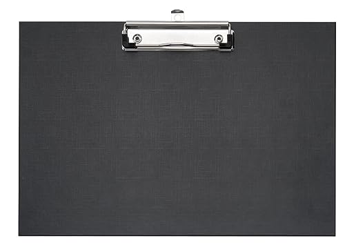 VELOFLEX 4817980 - Klemmbrett Quer, DIN A4, 1 Stück, schwarz, Schreibplatte mit Metallklemme und Aufhängöse von VELOFLEX