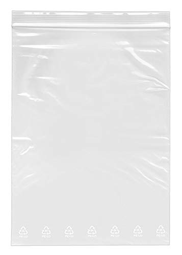 VELOFLEX 6705000 - Druckbandbeutel, 160 x 220 mm, PE-Folie 0,05 mm, Druckverschlussbeutel transparent, 100 Stück von VELOFLEX