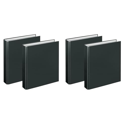 VELOFLEX A115108 - Ringbuch Basic, DIN A5, 2 Stück, schwarz, Füllhöhe 25 mm, Ringordner mit 2 Ring-Mechanik (Packung mit 2) von VELOFLEX
