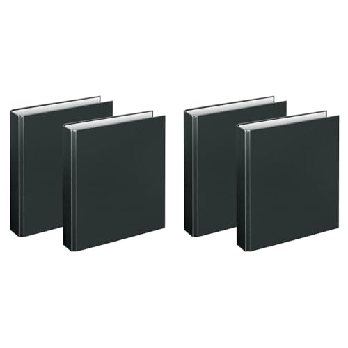 VELOFLEX A115108 - Ringbuch Basic, DIN A5, 2 Stück, schwarz, Füllhöhe 25 mm, Ringordner mit 2 Ring-Mechanik (Packung mit 2) von VELOFLEX
