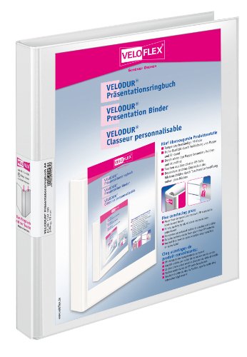 VELOFLEX 1144190 - Präsentations-Ringbuch Velodur, DIN A4, 257 x 315 x 20 mm, 2-Ring-Mechanik, mit Außentaschen, weiß, 1 Stück VELOFLEX 1144190 - Präsentations-Ringbuch Velodur, DIN A4, 257 x 315 x 20 mm, 2-Ring-Mechanik, mit Außentaschen, weiß, 1 Stück von VELOFLEX