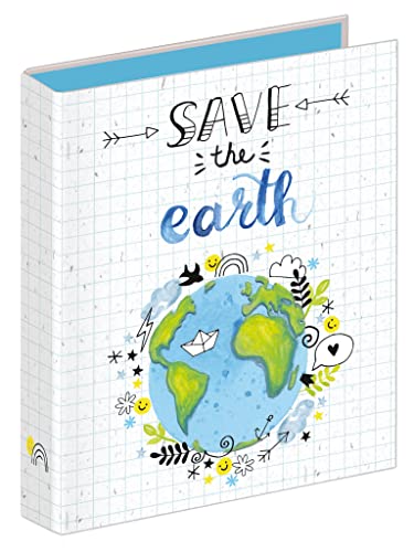 Veloflex 1151981 - Ringbuch Save the earth, DIN A5, mit 2-Ring-Mechanik, Füllhöhe 25 mm, aus recyclebarem Karton, Schulordner, Ringordner, 1 Stück Veloflex 1151981 - Ringbuch Save the earth, DIN A5, mit 2-Ring-Mechanik, Füllhöhe 25 mm, aus recyclebarem Karton, Schulordner, Ringordner, 1 Stück von VELOFLEX