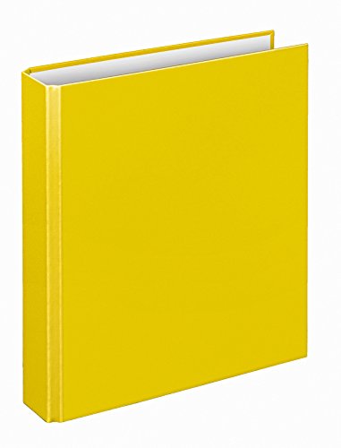 VELOFLEX 1153010 - Ringbuch Basic, DIN A5, 1 Stück, gelb, Füllhöhe 25 mm, Ringordner mit 4 Ring-Mechanik, Ordner schmal von VELOFLEX