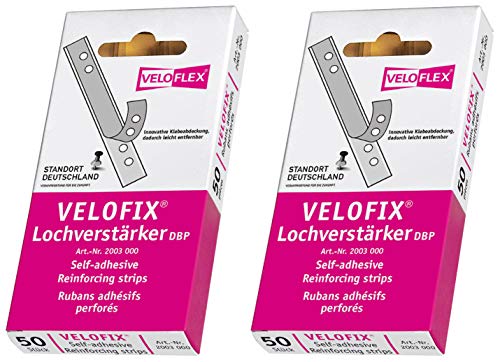 Veloflex 2003000, Velofix Loch-Verstärker (DBP) 105 x 15 mm, selbstklebend, 50 Stück. von VELOFLEX