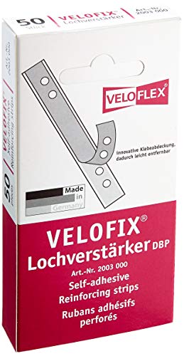 VELOFLEX 2003000 - Lochverstärker VELOFIX (DBP) 105 x 15mm, selbstklebend, glasklar, 50er Packung von VELOFLEX