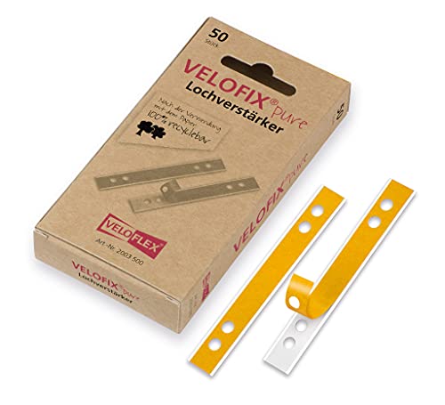 VELOFLEX 2003500 - Lochverstärker VELOFIX pure, 105x15mm, FSC zertifiziertes Papier, selbstklebend, Lochabstand 60 & 80mm, zur Heftrandverstärkung,besonders von Zeichnungen, Plänen, 50er Packung, weiß VELOFLEX 2003500 - Lochverstärker VELOFIX pure, 105x15mm, FSC zertifiziertes Papier, selbstklebend, Lochabstand 60 & 80mm, zur Heftrandverstärkung,besonders von Zeichnungen, Plänen, 50er Packung, weiß von VELOFLEX