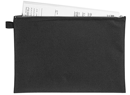 VELOFLEX 2724000 - Banktasche DIN A4, Transporttasche, Geldtasche, robustes Textil, Metallreißverschluss, schwarz von VELOFLEX