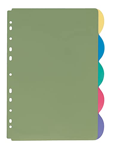VELOFLEX 4245800 - Register 5-teilig, DIN A4, aus PP-Kunststoff, 5 farbig transparent, 1 Stück von VELOFLEX