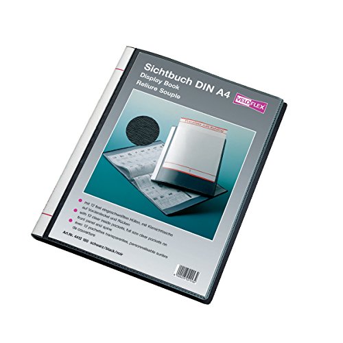 Veloflex 4412180 - Sichtbuch DIN A4, PP, Sichtmappe, Dokumentenmappe, 12 Klarsicht-Hüllen, 24 Sichtseiten, schwarz Veloflex 4412180 - Sichtbuch DIN A4, PP, Sichtmappe, Dokumentenmappe, 12 Klarsicht-Hüllen, 24 Sichtseiten, schwarz von VELOFLEX
