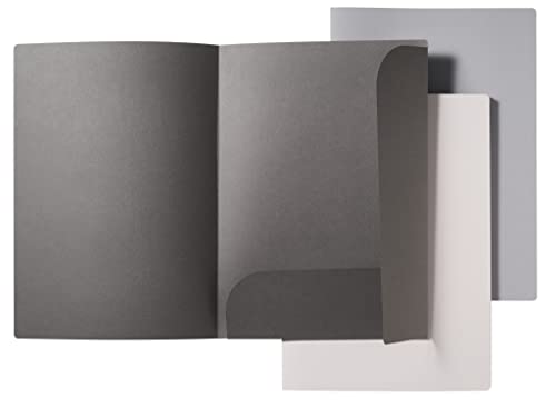 VELOFLEX 4441781 - Dokumentenmappe Grey Elegance, 3er Set, DIN A4, 240 g/m², passend für ca. 10 Blatt, Angebotsmappe, Präsentationsmappe von VELOFLEX