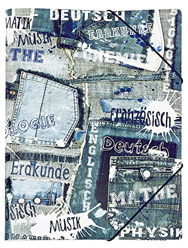 Veloflex 4442838 - Sammelmappe School, DIN A4, PP-Folie, mit Gummizugverschluss, mit Jeans-Motiv, 1 Stück Veloflex 4442838 - Sammelmappe School, DIN A4, PP-Folie, mit Gummizugverschluss, mit Jeans-Motiv, 1 Stück von VELOFLEX