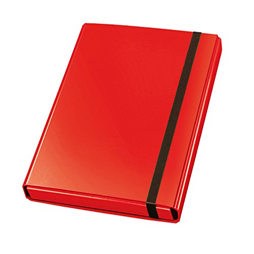VELOFLEX 4443321 - Sammelbox Velocolor, DIN A4, mit Gummizug, Heftbox aus Karton, glanzkaschiert, rot, 23 x 32 x 4 cm, 1 Stück von VELOFLEX