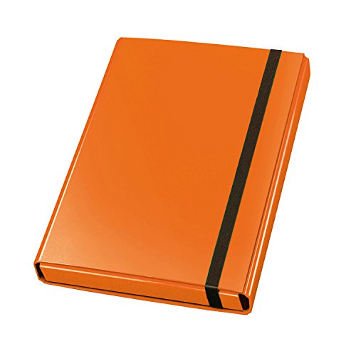 VELOFLEX 4443330 - Sammelbox Velocolor, DIN A4, mit Gummizug, Heftbox aus Karton, glanzkaschiert, orange, 23 x 32 x 4 cm, 1 Stück von VELOFLEX