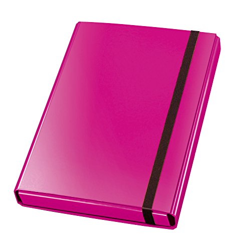 VELOFLEX 4443371 - Sammelbox Velocolor, DIN A4, mit Gummizug, Heftbox aus Karton, glanzkaschiert, pink, 23 x 32 x 4 cm, 1 Stück von VELOFLEX