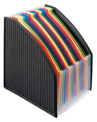 VELOFLEX 4446380 - Stehsammler-Fächerbox DIN A4, starke PP-Folie, mit textilverstärkten Kanten, Box mit 23 bunten Fächern, passend für A4-Unterlagen, Unterteil flexibel, schwarz, 1 Stück VELOFLEX 4446380 - Stehsammler-Fächerbox DIN A4, starke PP-Folie, mit textilverstärkten Kanten, Box mit 23 bunten Fächern, passend für A4-Unterlagen, Unterteil flexibel, schwarz, 1 Stück von VELOFLEX