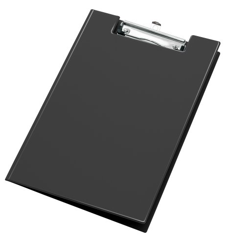 VELOFLEX 4804080 - Clipboard DIN A4, mit Deckel, PVC, aufklappbares Klemmbrett, Schreibplatte, schwarz, 1 Stück von VELOFLEX