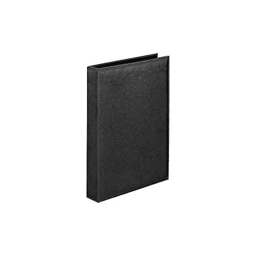 VELOFLEX 5143780 - Ringbuch Exquisit DIN A4, Ordner, hochwertige Weichfolie, Lederoptik, 4-Ring-Mechanik, 25mm, schwarz von VELOFLEX