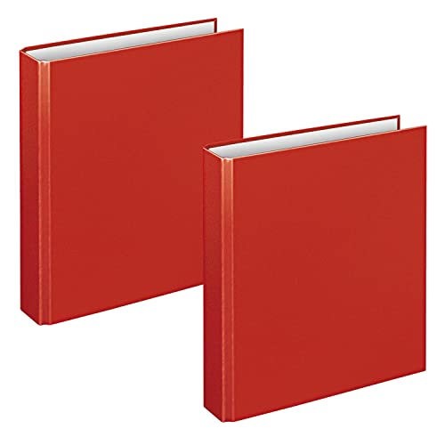 VELOFLEX A115102 - Ringbuch Basic, DIN A5, 2 Stück, rot, Füllhöhe 25 mm, Ringordner mit 2 Ring-Mechanik von VELOFLEX