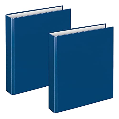 VELOFLEX A115105 - Ringbuch Basic, DIN A5, 2 Stück, blau, Füllhöhe 25 mm, Ringordner mit 2 Ring-Mechanik von VELOFLEX