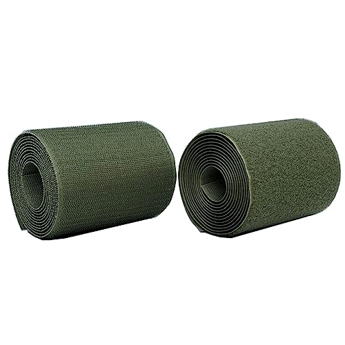 VELYTA Klettband zum Aufnähen, Nicht klebender Nylonstoffverschluss auf der Rückseite, Klettband für fliegengitter,Selbstklebende klettbänder-ArmyGreen||10cm x 2m von VELYTA