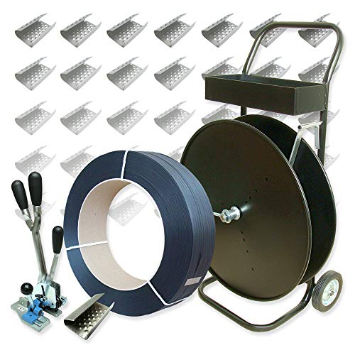 12 mm PP-Umreifungsset - Abrollwagen, Spann und Verschlussgerät, 3000 m PP-Umreifungsband, 1000 Metallverschlusshülsen 12 mm PP-Umreifungsset - Abrollwagen, Spann und Verschlussgerät, 3000 m PP-Umreifungsband, 1000 Metallverschlusshülsen von VEMATEC