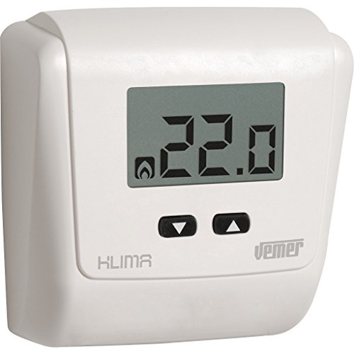VEMER VE729000 Klima LCD Thermostat Heizung Digital, Wandmontage Raumthermostat, Batteriebetrieb, Weiß von VEMER