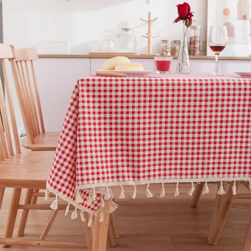 VENIES Tischdecke 90 x 90 cm Eckig Abwaschbare Tischtuch for TabelleTischtuch mit Lotuseffekt Table Cloth für Tisch, Esszimmer, Restaurantschutz Rot VENIES Tischdecke 90 x 90 cm Eckig Abwaschbare Tischtuch for TabelleTischtuch mit Lotuseffekt Table Cloth für Tisch, Esszimmer, Restaurantschutz Rot von VENIES
