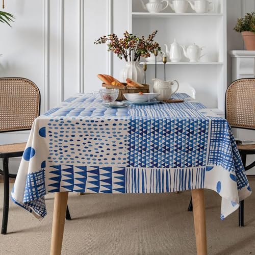 VENIES Tischdecke leinen 90 x 90 cm Tischdecke Eckig for Tabelle Fleckenabweisend Tischtuch Table Cloth für Küche Picknick Weihnachts Tischdekoration Blau VENIES Tischdecke leinen 90 x 90 cm Tischdecke Eckig for Tabelle Fleckenabweisend Tischtuch Table Cloth für Küche Picknick Weihnachts Tischdekoration Blau von VENIES