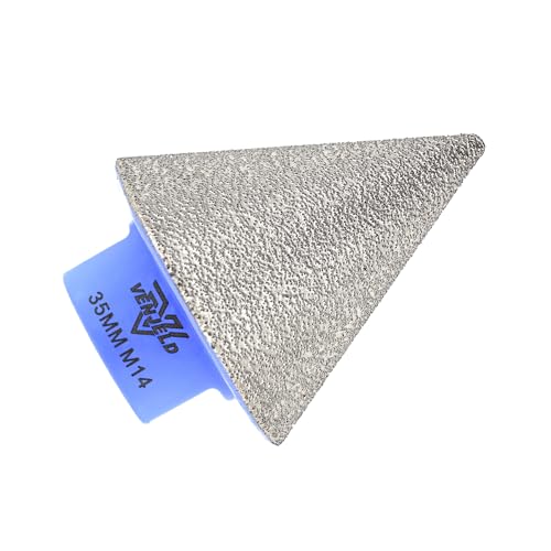 Diamant Fasenfräser 35mm Diamant-Fasenbohrer mit M14 Gewinde zum Anfasen Vergrößern Trimmen Schleifen von Löchern von Keramik Porzellan Fliesen Marmor Granit VENJELD von VENJELD