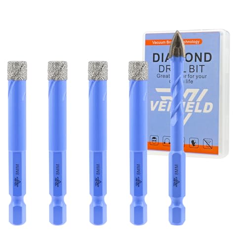Diamant Filesenbohrer Set – 4 Stücke 8mm Diamantbohrer Lochsäge und 1 Stück 8mm Karbidebohrer für Keramik Porzellan Fliesen Marmor Granit – Schnellwechsel-Sechskantschaft mit Aufbewahrungskoffer Diamant Filesenbohrer Set – 4 Stücke 8mm Diamantbohrer Lochsäge und 1 Stück 8mm Karbidebohrer für Keramik Porzellan Fliesen Marmor Granit – Schnellwechsel-Sechskantschaft mit Aufbewahrungskoffer von VENJELD