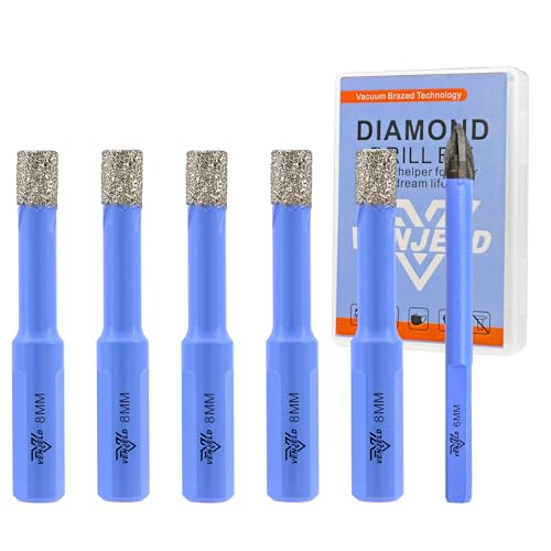 Diamant Filesenbohrer Set – 5 Stücke 8mm Diamantbohrer Lochsäge und 1 Stück 6mm Karbidebohrer für Keramik Porzellan Fliesen Marmor Granit – Dreiecksschaft mit Aufbewahrungskoffer Diamant Filesenbohrer Set – 5 Stücke 8mm Diamantbohrer Lochsäge und 1 Stück 6mm Karbidebohrer für Keramik Porzellan Fliesen Marmor Granit – Dreiecksschaft mit Aufbewahrungskoffer von VENJELD