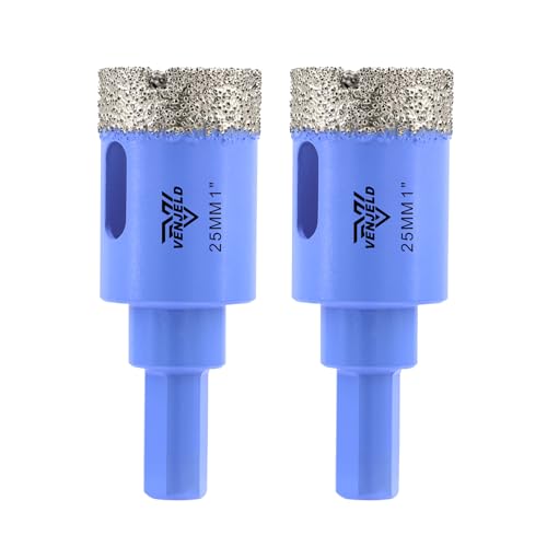 Diamant Fliesenbohrer Set - 25mm 2tlg. Diamantbohrer Lochsäge für Keramik Porzellan Fliesen Marmor Granit - Dreiecksschaft mit Aufbewahrungskoffer Diamant Fliesenbohrer Set - 25mm 2tlg. Diamantbohrer Lochsäge für Keramik Porzellan Fliesen Marmor Granit - Dreiecksschaft mit Aufbewahrungskoffer von VENJELD