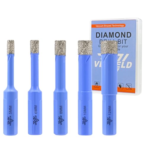 Diamant Fliesenbohrer Set - 5/6/8/10/12mm 5tlg. Diamantbohrer Lochsäge für Keramik Porzellan Fliesen Marmor Granit - Dreiecksschaft mit Aufbewahrungskoffer Diamant Fliesenbohrer Set - 5/6/8/10/12mm 5tlg. Diamantbohrer Lochsäge für Keramik Porzellan Fliesen Marmor Granit - Dreiecksschaft mit Aufbewahrungskoffer von VENJELD