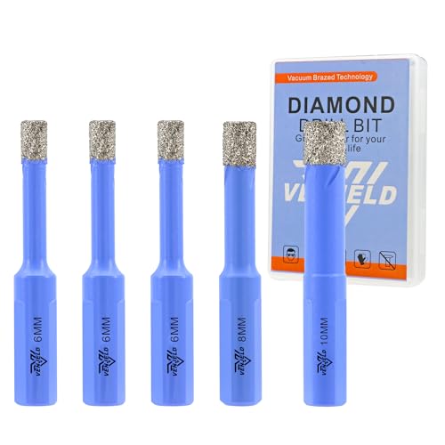 Diamant Fliesenbohrer Set - 6/6/6/8/10mm 5tlg. Diamantbohrer Lochsäge für Keramik Porzellan Fliesen Marmor Granit - Dreiecksschaft mit Aufbewahrungskoffer Diamant Fliesenbohrer Set - 6/6/6/8/10mm 5tlg. Diamantbohrer Lochsäge für Keramik Porzellan Fliesen Marmor Granit - Dreiecksschaft mit Aufbewahrungskoffer von VENJELD