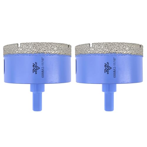 Diamant Fliesenbohrer Set - 68mm 2tlg. Diamantbohrer Lochsäge für Keramik Porzellan Fliesen Marmor Granit - Dreiecksschaft mit Aufbewahrungskoffer Diamant Fliesenbohrer Set - 68mm 2tlg. Diamantbohrer Lochsäge für Keramik Porzellan Fliesen Marmor Granit - Dreiecksschaft mit Aufbewahrungskoffer von VENJELD