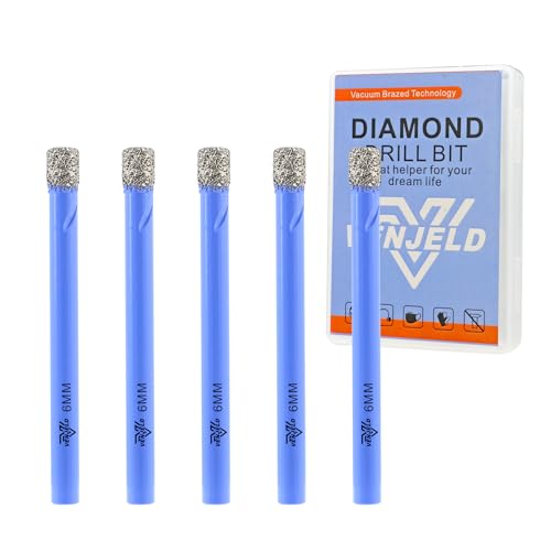 Diamant Fliesenbohrer Set - 6mm 5tlg. Diamantbohrer Lochsäge für Keramik Porzellan Fliesen Marmor Granit - Rundschäfte mit Aufbewahrungskoffer VENJELD Diamant Fliesenbohrer Set - 6mm 5tlg. Diamantbohrer Lochsäge für Keramik Porzellan Fliesen Marmor Granit - Rundschäfte mit Aufbewahrungskoffer VENJELD von VENJELD